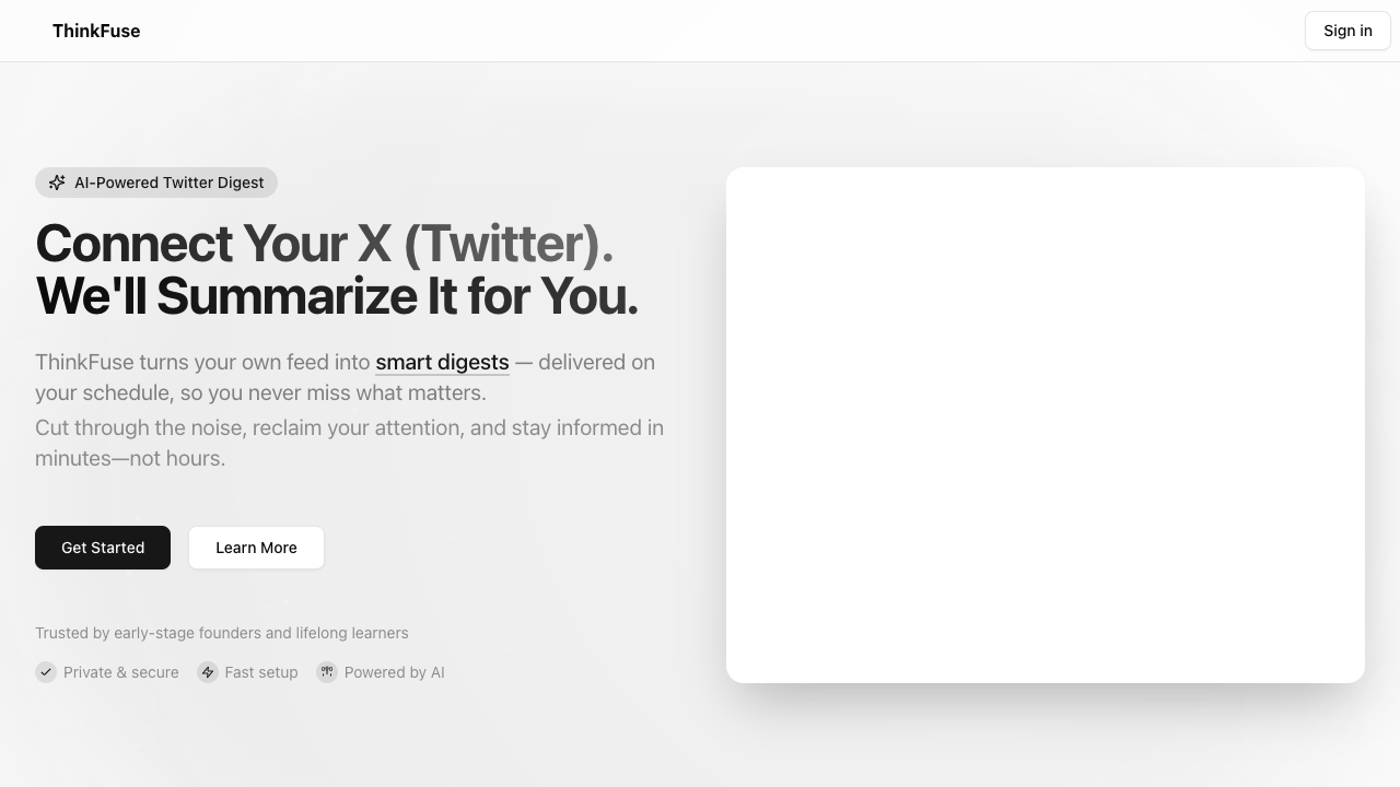 ThinkFuse - Your AI helper for Twitter updates AI Twitter
