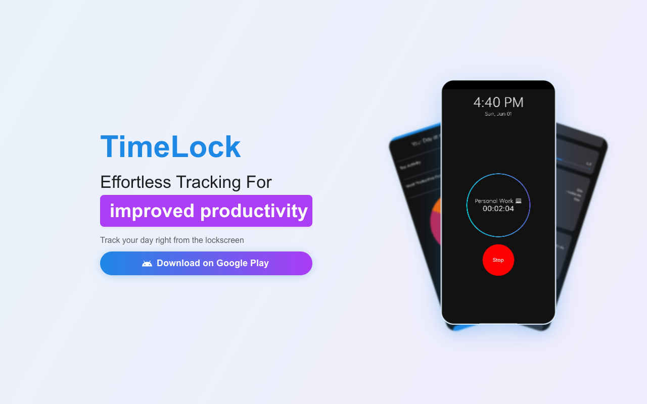 TimeLock - Effortless time tracking with AI insights for better productivity time-tracking productivity AI