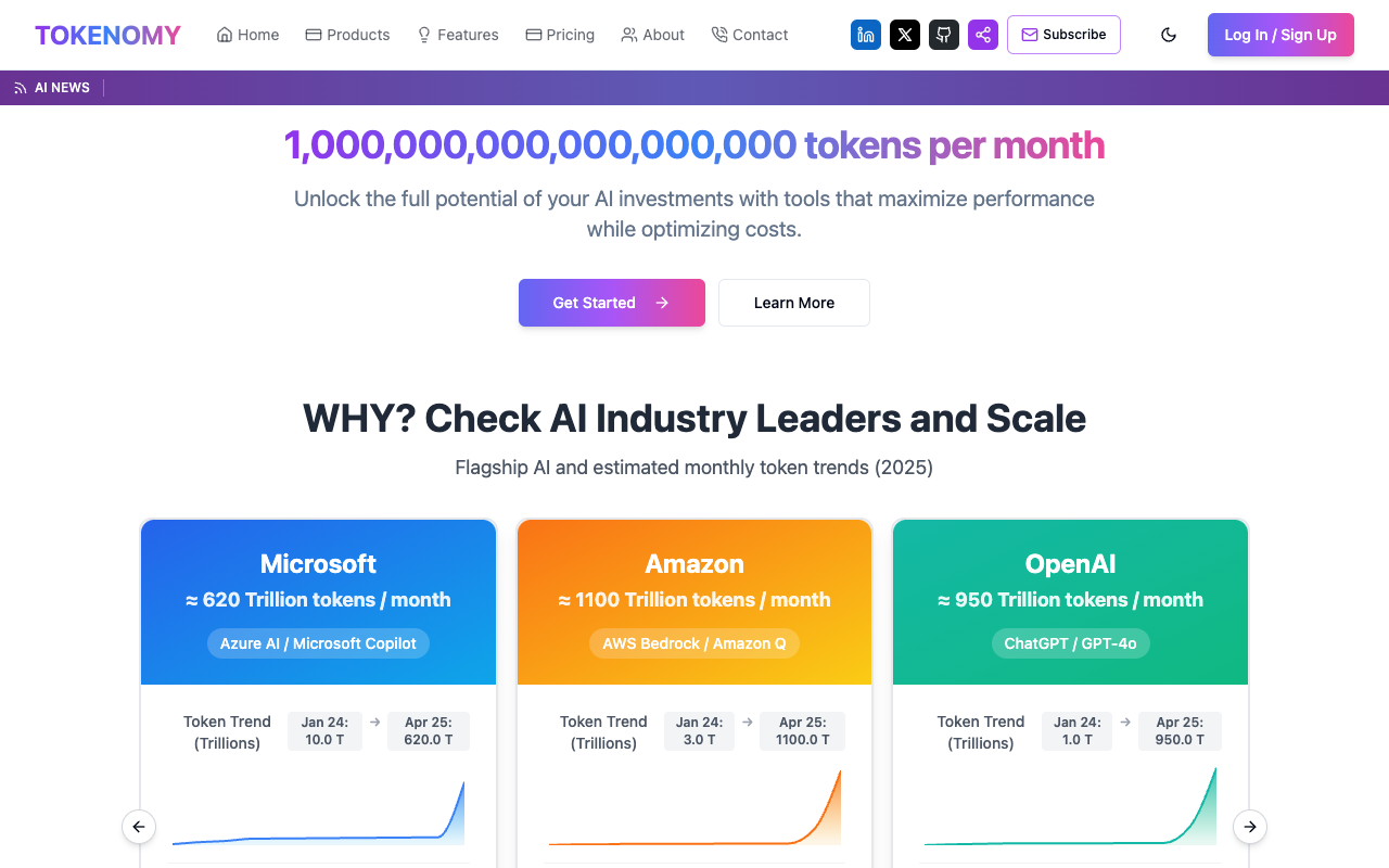 Tokenomy - See your LLM token bill before you hit send AI Cost Estimation Technology