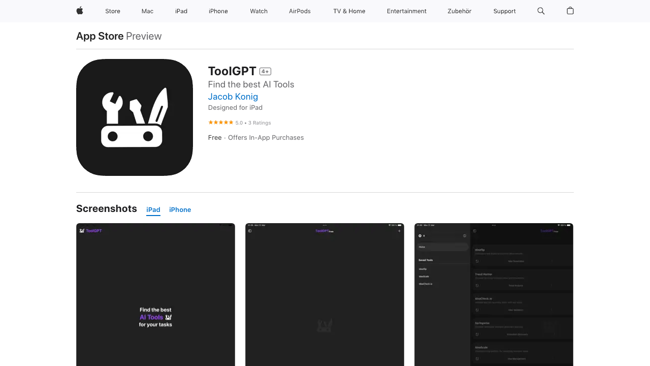 ToolGPT - An app that helps you find the best AI tools for your tasks AI productivity tools