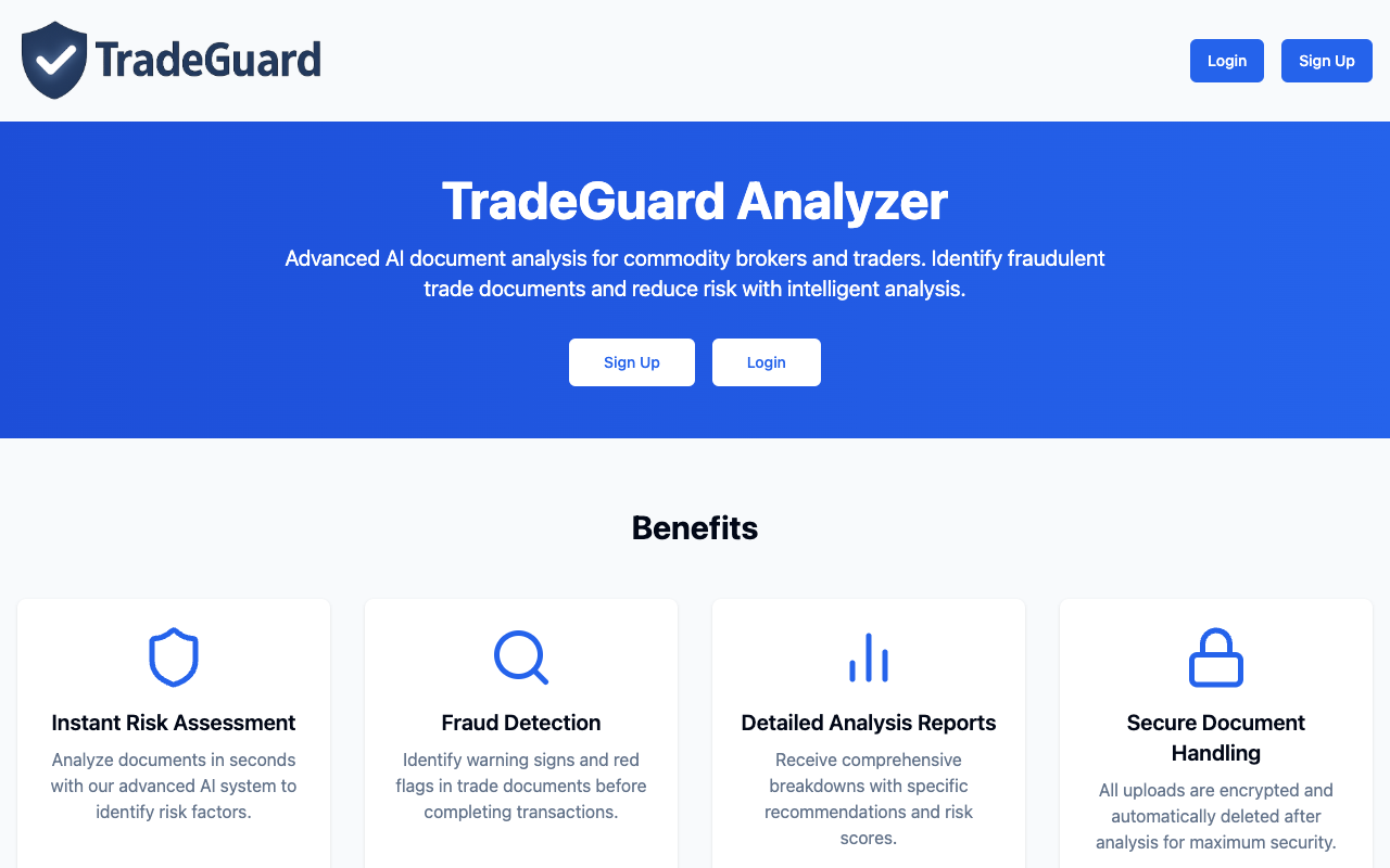TradeGuard AI：物流与大宗商品贸易的智能防欺诈利器，助您交易无忧！