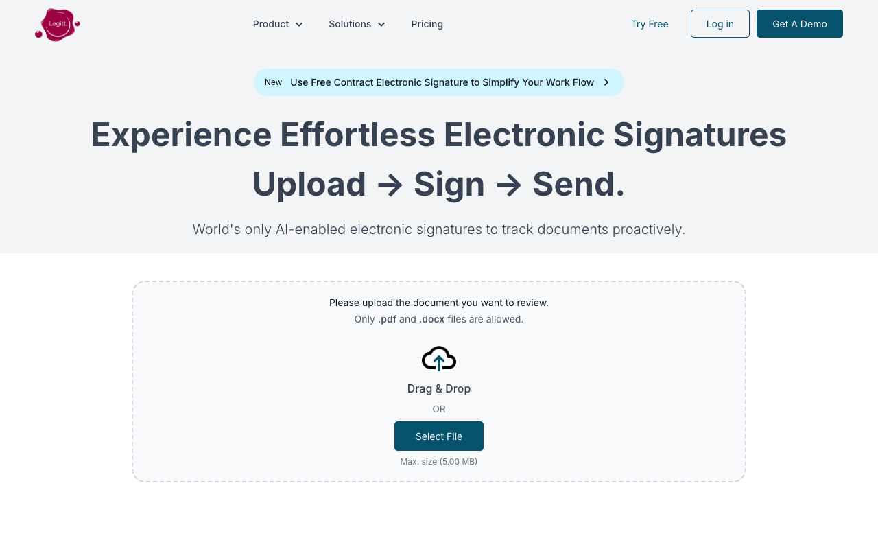 Trusted Electronic Signature Online - World’s Only AI eSignatures with Proactive Document Tracking electronic-signature AI document-management