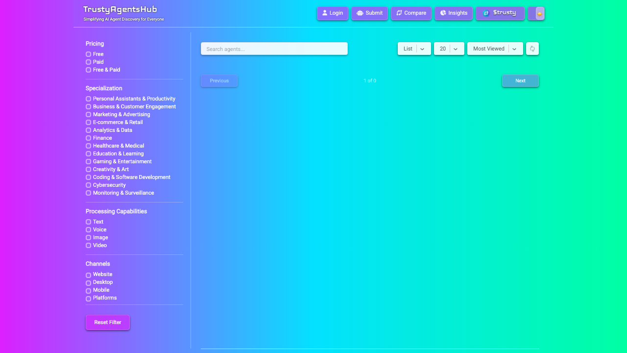 TrustyAgentsHub - Discover AI Agents Easily AI Technology