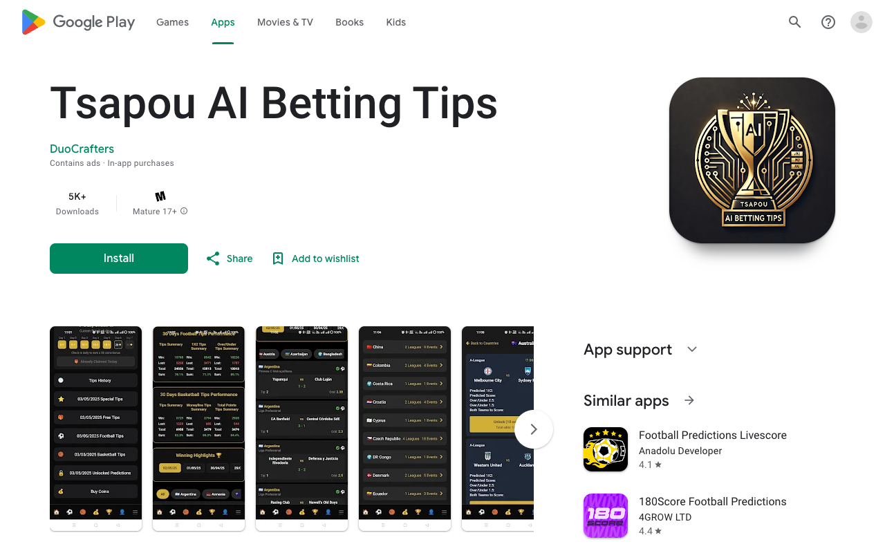 Tsapou AI Betting Tips - Get smart football and basketball match predictions AI Sports Betting