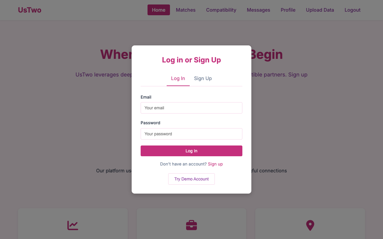 Us Two - An AI-powered dating app that finds your perfect match dating AI compatibility
