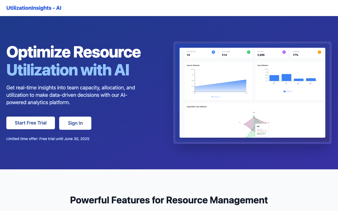 UtilizationInsights - Optimize Resource Utilization with AI AI resource-optimization forecasting