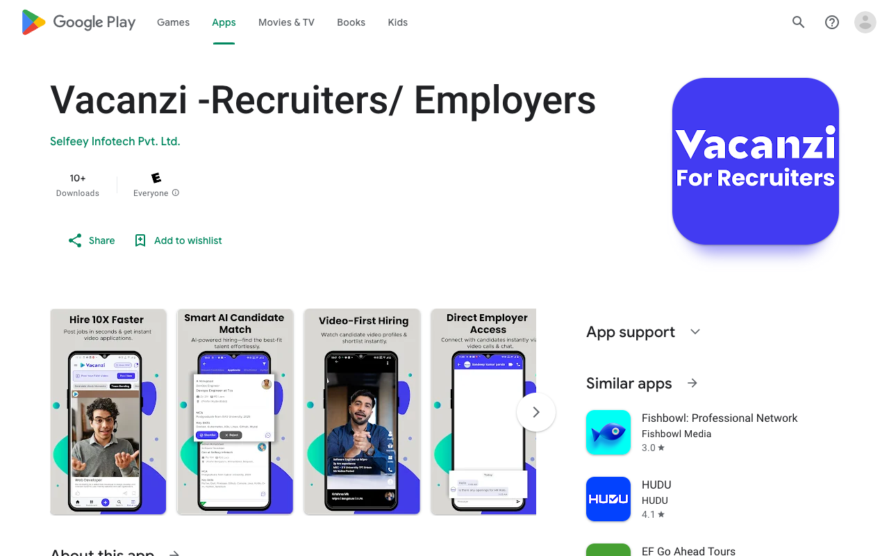 Vacanzi - An AI job search app that connects employers with top talent through video job-search AI recruitment