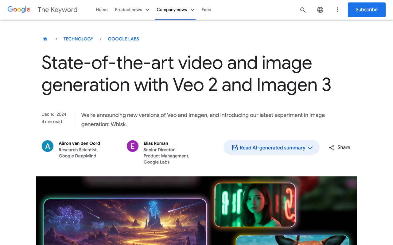 Google Veo 2 - Advanced Video Generation Model Technology AI