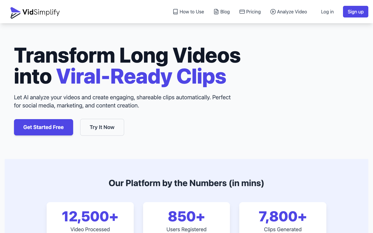 VidSimplify - Quickly make fun video clips from longer ones AI Video