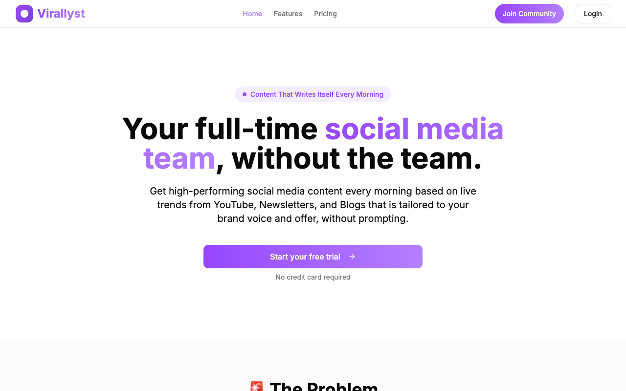 Virallyst - AI-powered Social Media Content Generator AI Social Media
