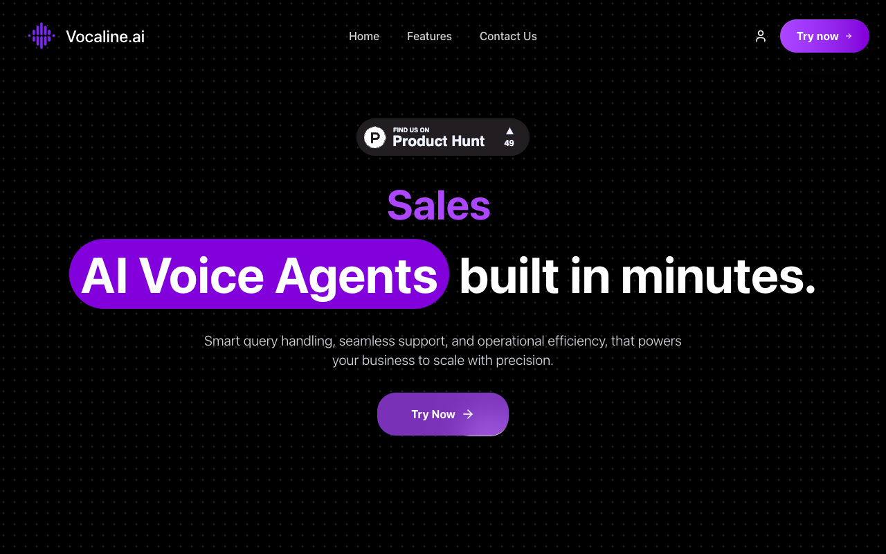Vocaline.ai - Create AI voice agents quickly and easily AI Voice Technology Customer Support