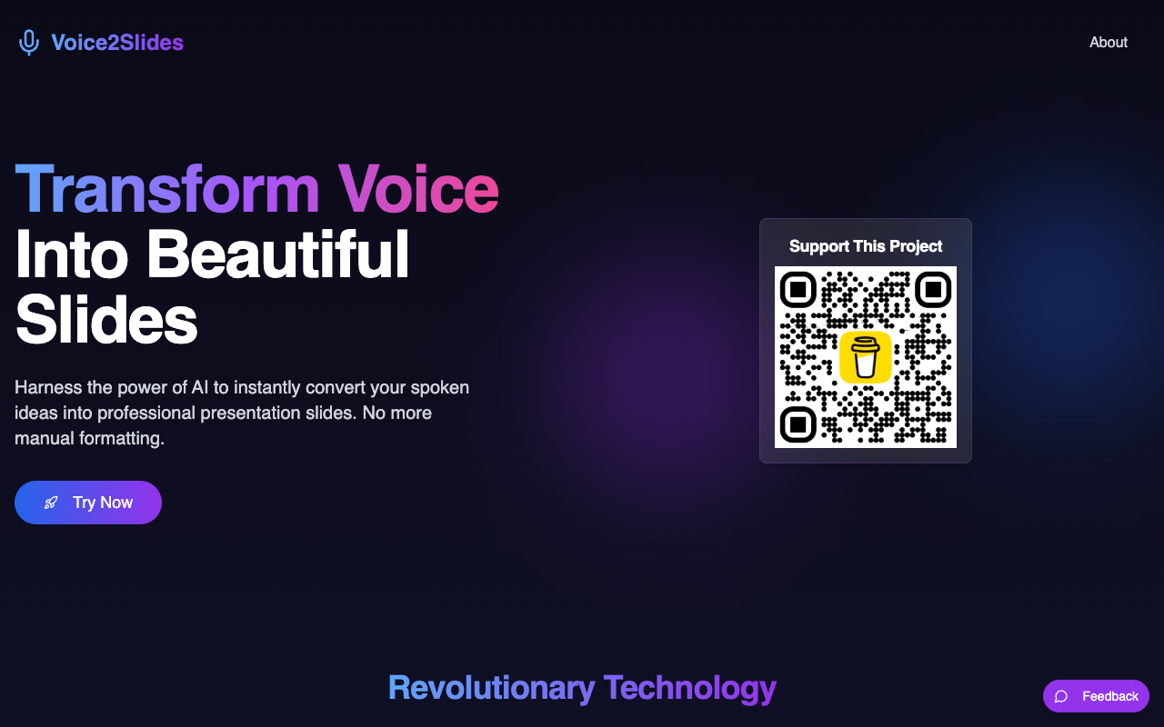 Voice2Slides - Create Presentations with Your Voice Presentation Technology AI