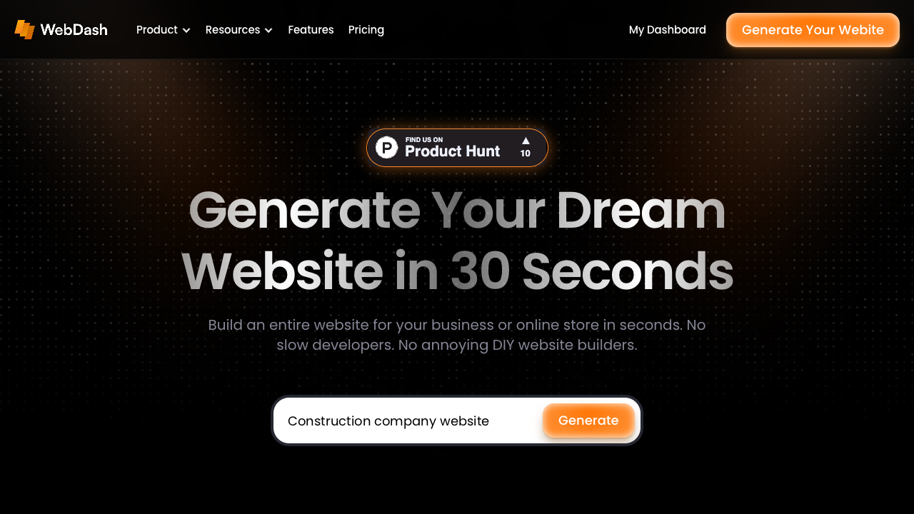 30秒极速建站！WebDash人工智能网站生成器：革命性SEO优化与拖拽编辑，颠覆传统开发模式