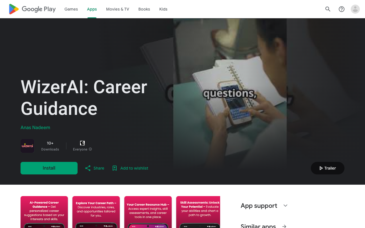 WizerAI - An AI helper for students to find the right job AI Education Career