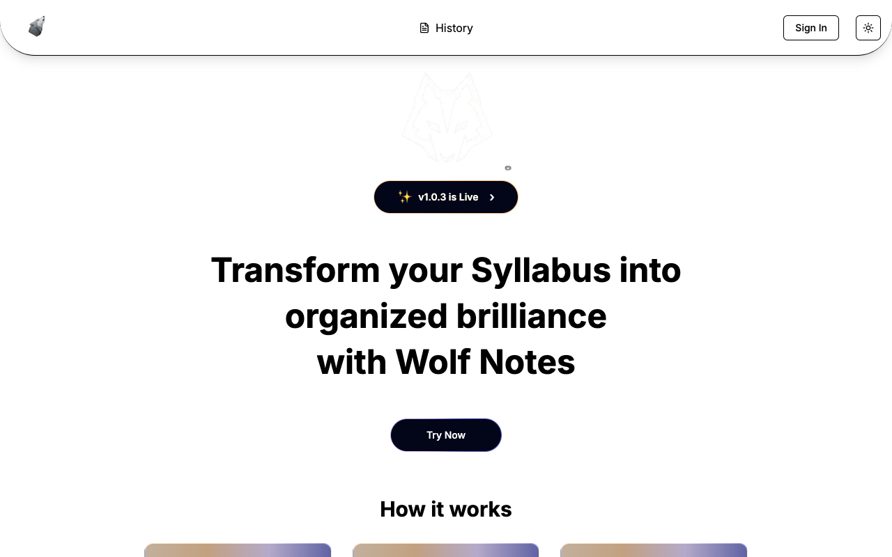WolfNotes - A GenAI study tool that transforms your syllabus into organized notes study-tool GenAI note-taking