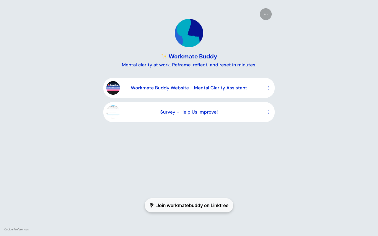 Workmate Buddy - Your AI helper for clear thinking at work AI Mental Health Productivity