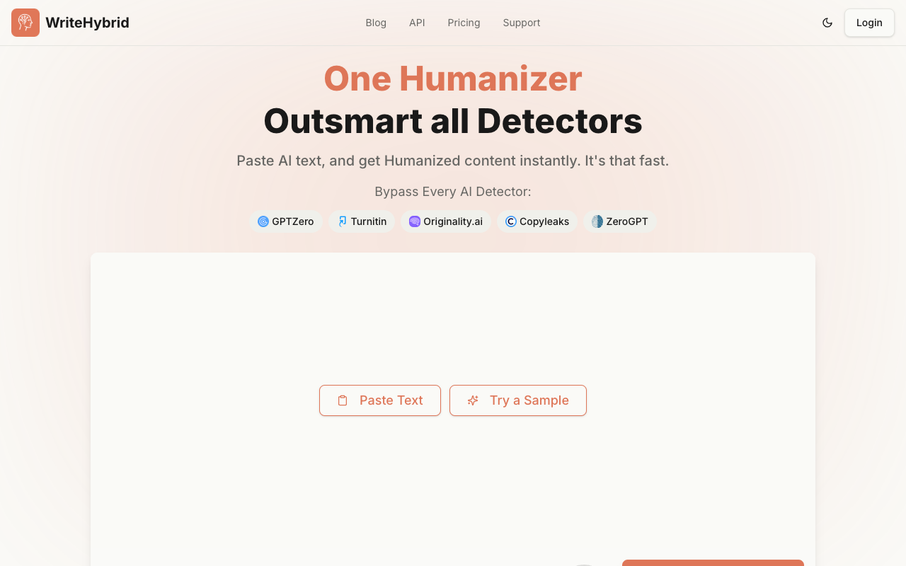 WriteHybrid - Get early access to AI writing that feels human AI Writing Technology
