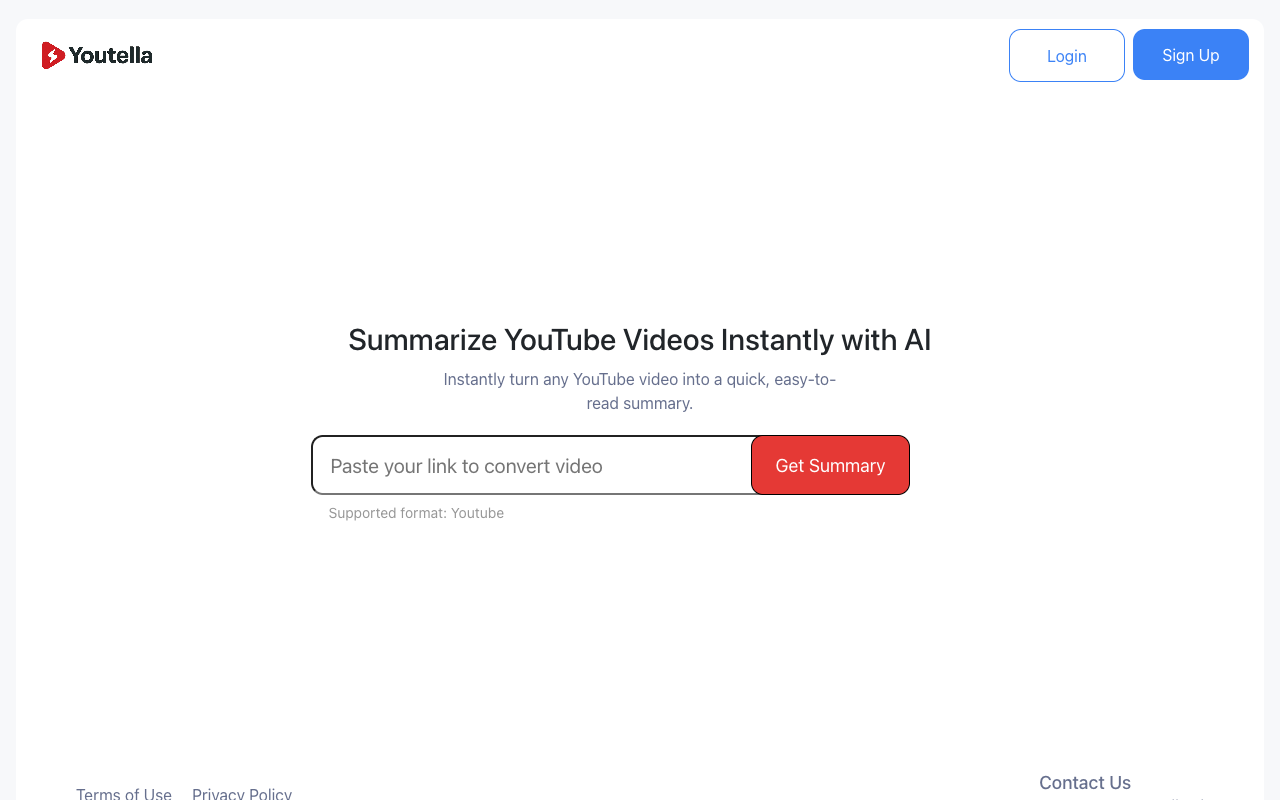 Youtella - Quickly summarize any video using AI AI Video Technology