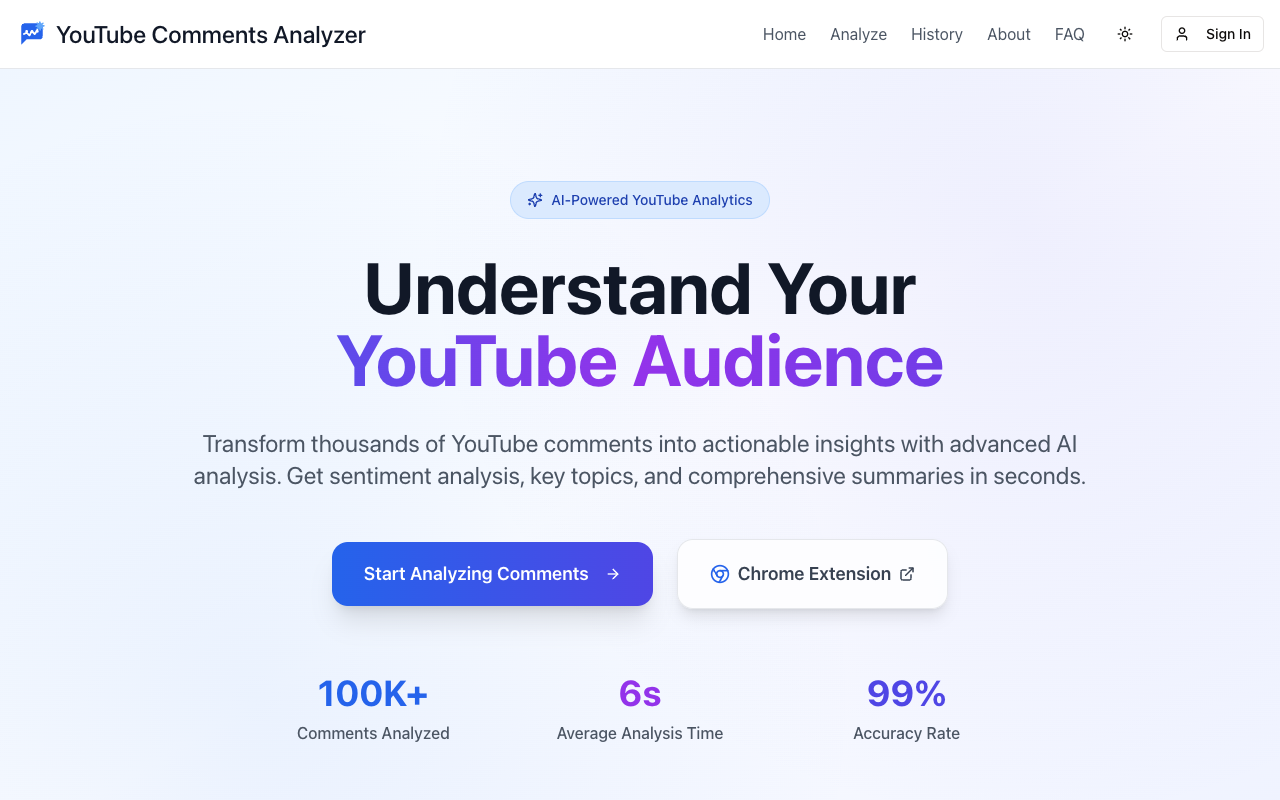 YouTube Comments Summarizer - Quickly understand what people say AI YouTube Summarization