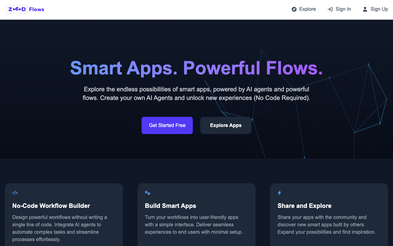 ZedFlows - Build Your Own AI Agents Without Coding AI No-Code Automation