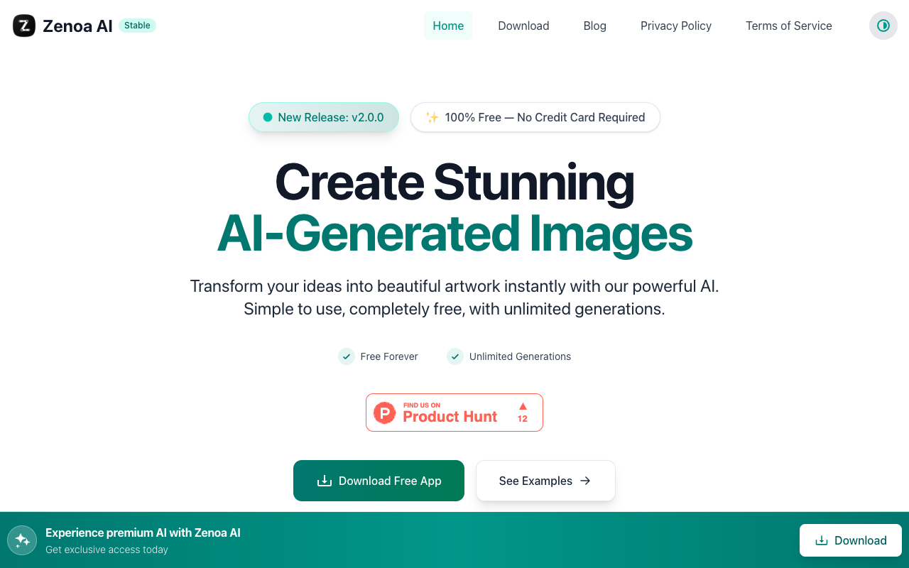 Zenoa AI - Create beautiful images for free AI Art Technology