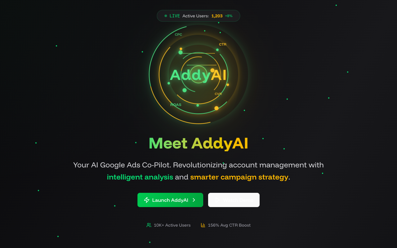AddyAI - The First Ever AI Co-Pilot for Google Ads AI Google Ads chatbot