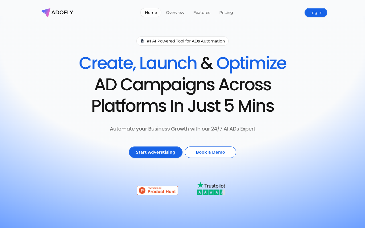 Adofly - Your 24/7 AI Expert for Running High-Performing Ads advertising AI automation