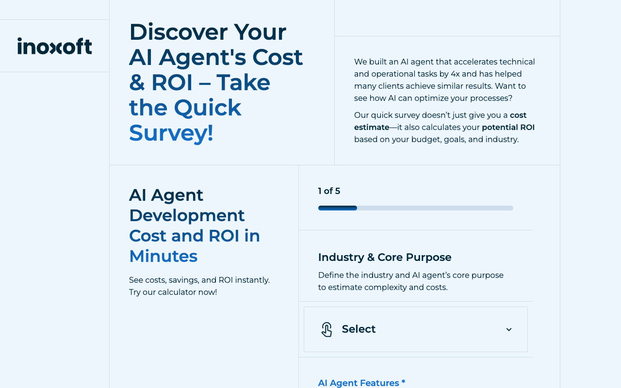 AI Agent Cost and ROI Calculator - Instantly estimate the cost and ROI of building an AI Agent AI ROI cost-estimation