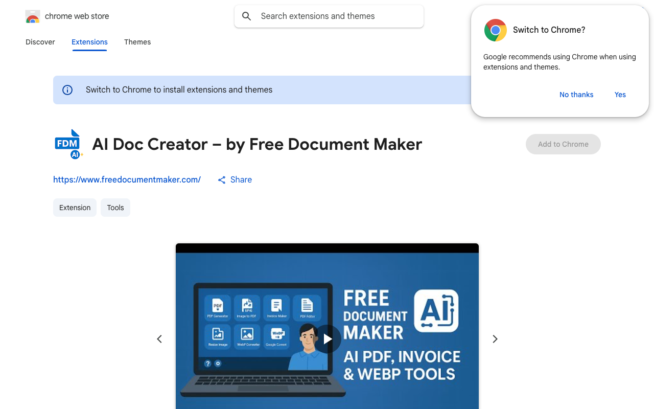 AI Doc Creator - A free Chrome extension to create and edit documents effortlessly AI document-creation Chrome-extension