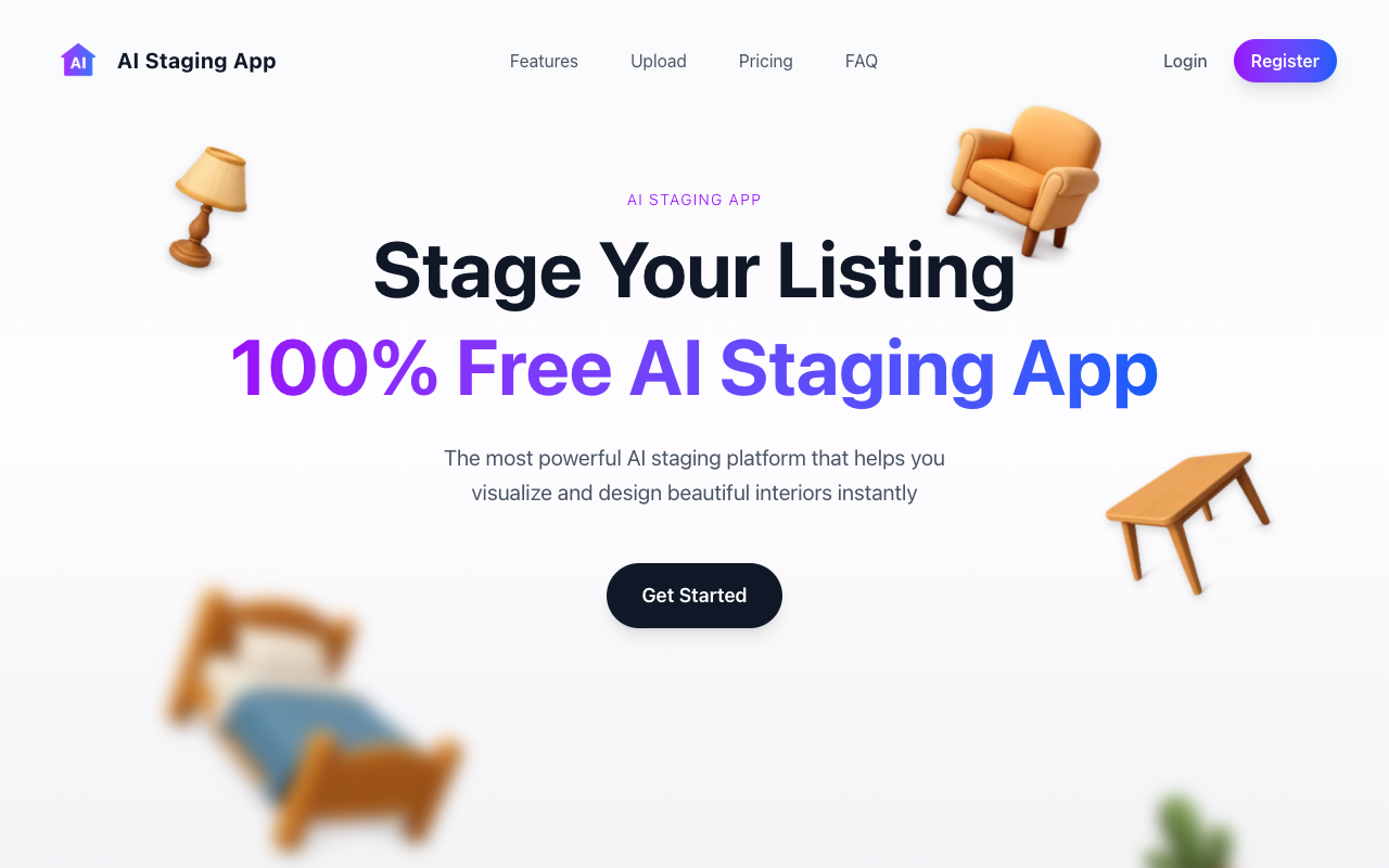 AI Staging App - A simple tool to transform your property listings into stunning spaces AI home-staging real-estate