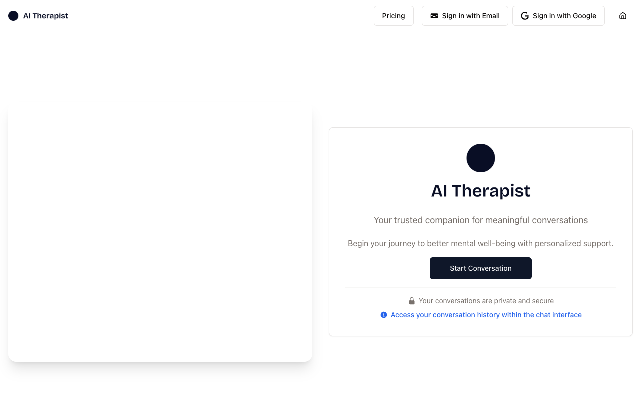 AI Therapist - Your trusted companion for meaningful conversations and professional therapy support therapy AI mental-health