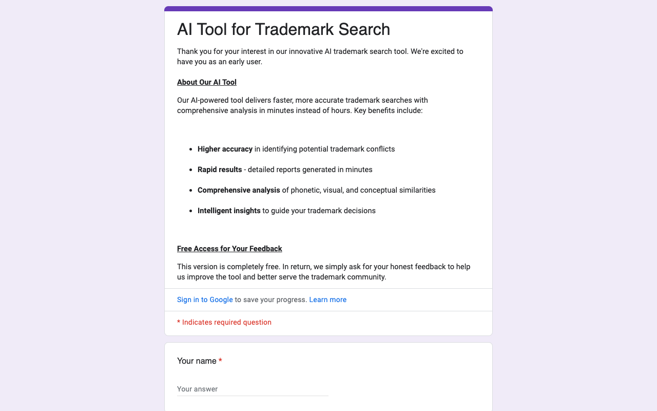 AI Tool for Trademark Search - Fast and Accurate Trademark Searches to Secure Your Brand trademark AI brand-protection