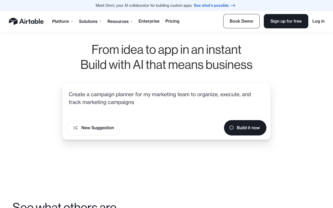 Airtable - An AI-native app platform for building scalable business applications AI app-building no-code
