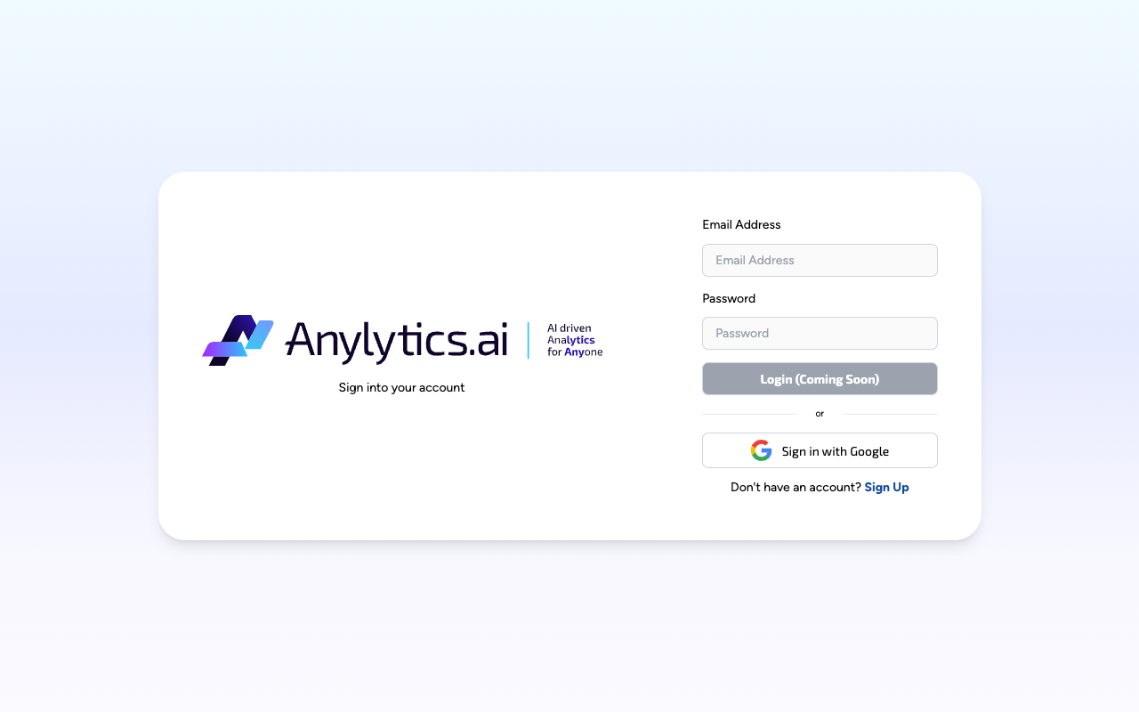Anylytics - AI-powered insights from your data in seconds AI data-analysis insights
