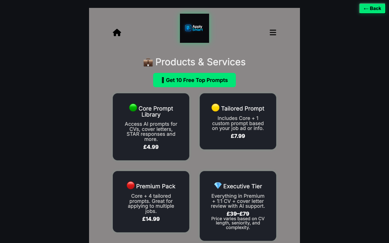 ApplySmart - Level Up Your Career with Confidence Using AI-Powered Tools career AI job-applications