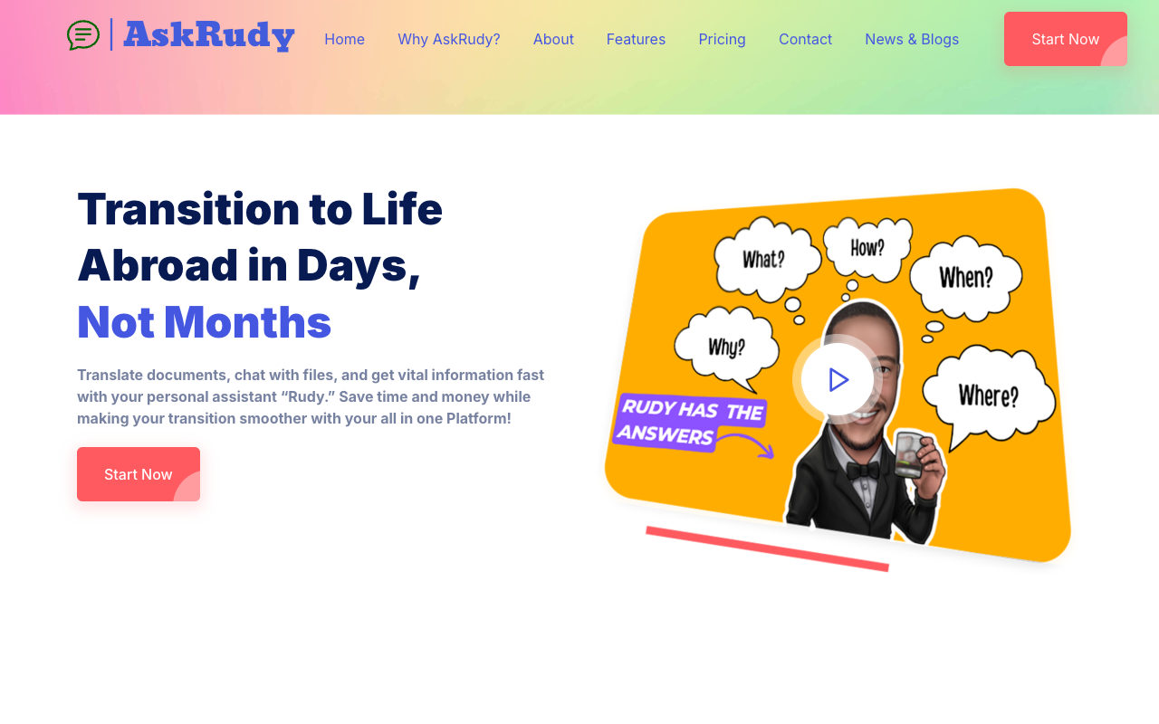 AskRudy AI - Your AI-powered relocation and travel assistant AI Travel