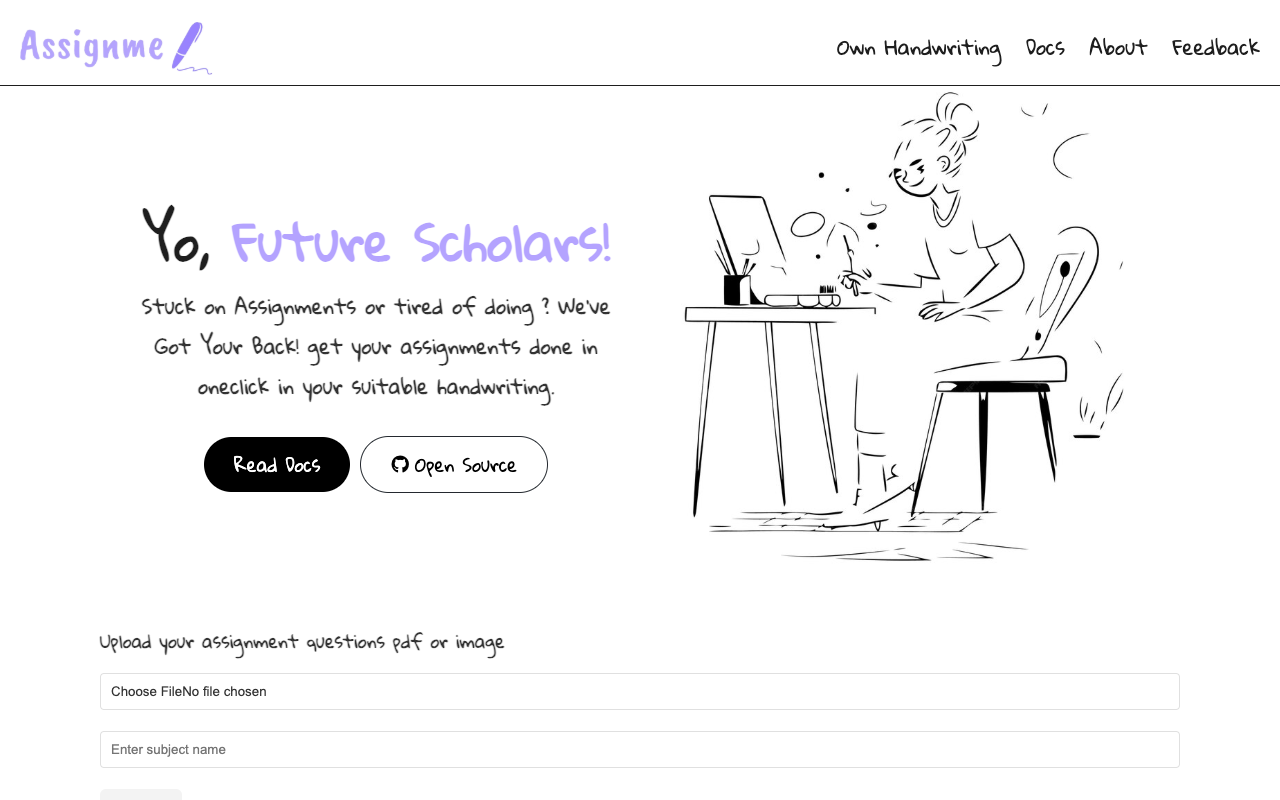 Assignme - The AI tool that transforms your assignments into beautiful handwritten notes handwriting automation AI