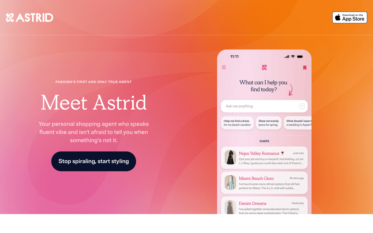 Astrid - Your AI Personal Shopping Agent for Effortless Style fashion AI personal-stylist