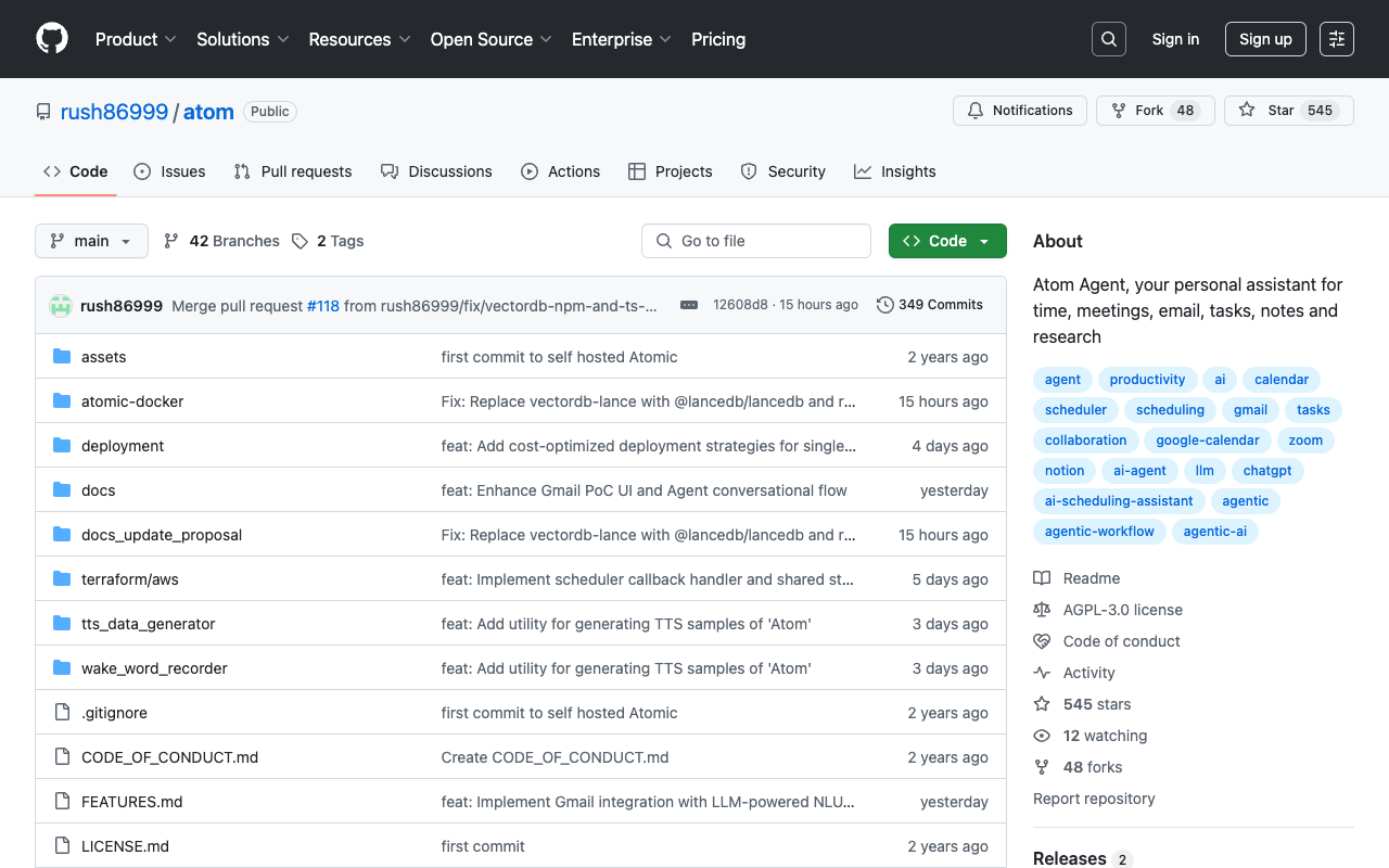开源AI助手Atom：智能调度、自动化研究，打造你的专属生产力中心