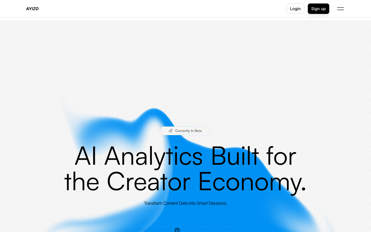 Ayizo - AI-powered analytics that helps creators make smarter decisions AI analytics creator-economy