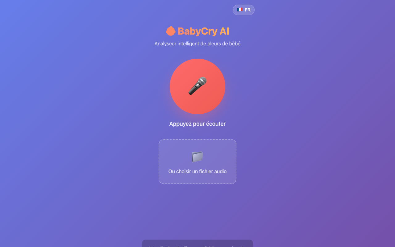 BabyCry AI - Decode your baby’s cries with AI in seconds baby-care AI cry-analysis