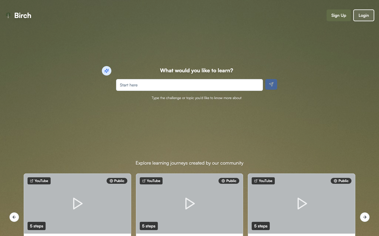 Birch - An AI tool that transforms video learning into concise knowledge video-learning AI knowledge-extraction