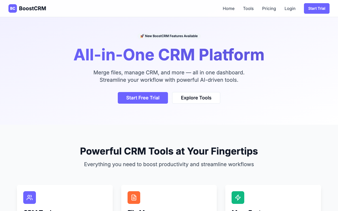 BoostCRM - An AI-powered all-in-one CRM for startups, freelancers, and agencies CRM AI startups