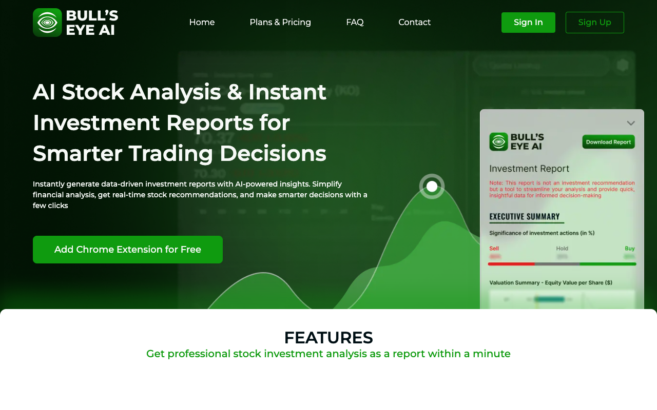 Bull’s Eye AI - Smarter Stock Insights with Instant AI-Powered Analysis AI stock-analysis investment