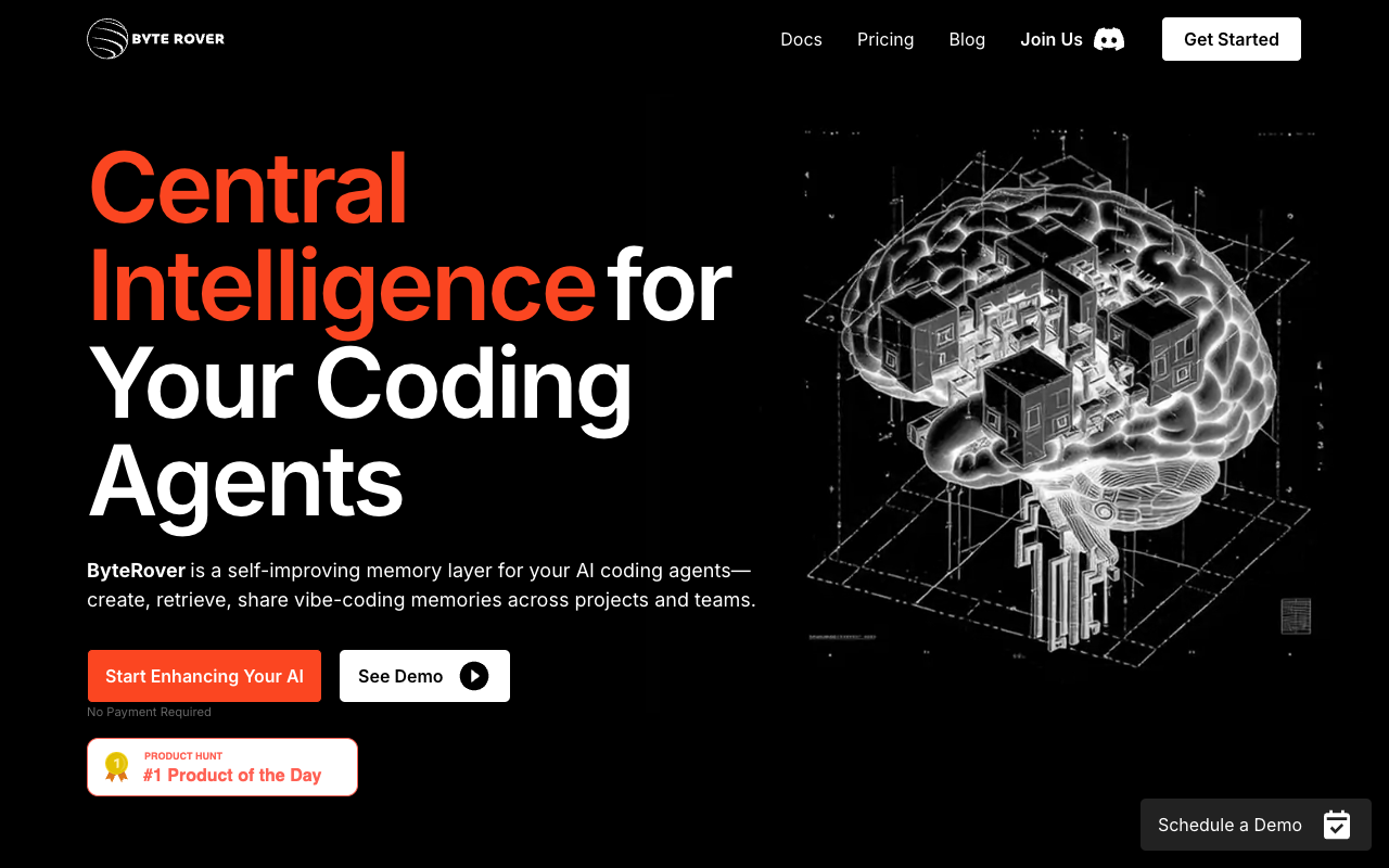Byterover - A memory layer for smarter AI coding agents AI coding memory-management