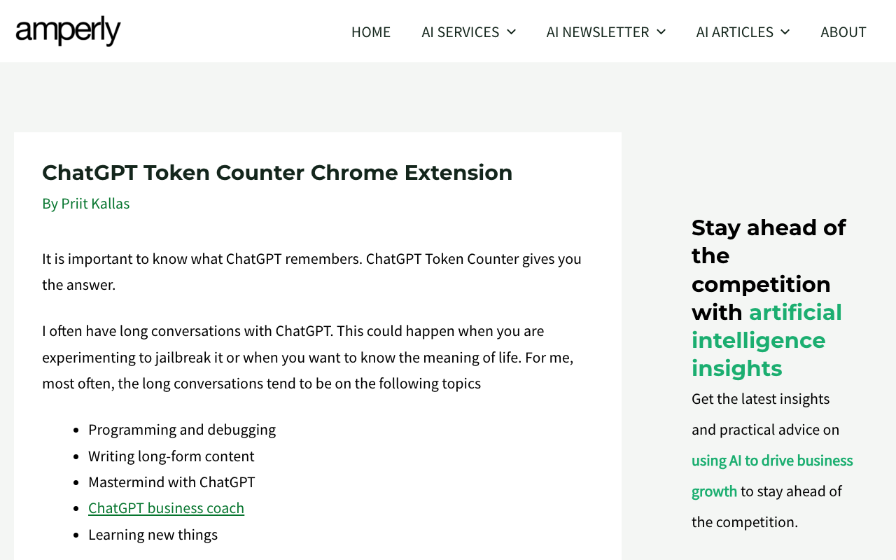 ChatGPT Token Counter - A Chrome Extension to Track Your Conversation Tokens ChatGPT Chrome Extension token-counter