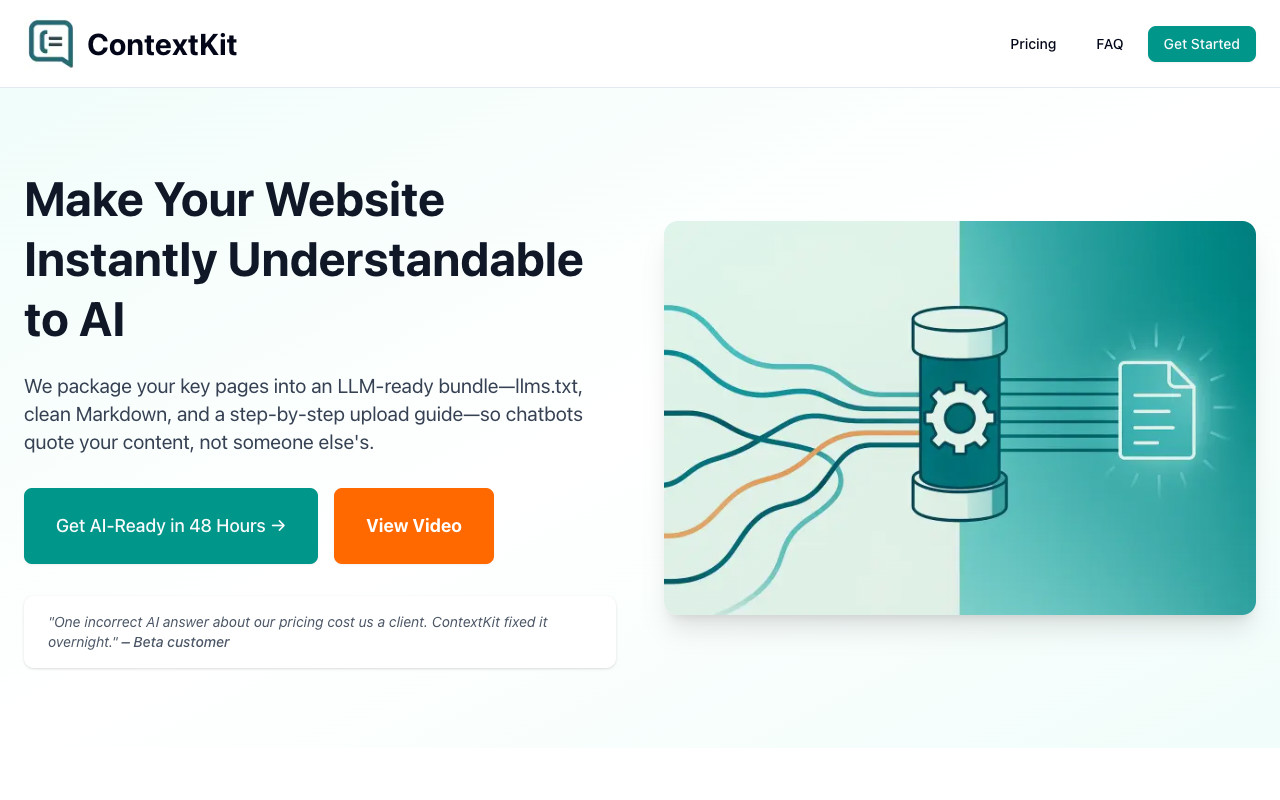 ContextKit - Make Your Website Instantly Understandable to AI AI llms.txt website-optimization