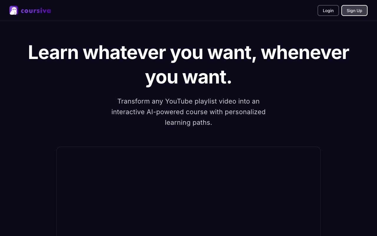 Coursiva - Transform YouTube Playlists into AI-Powered Online Courses AI online-learning education