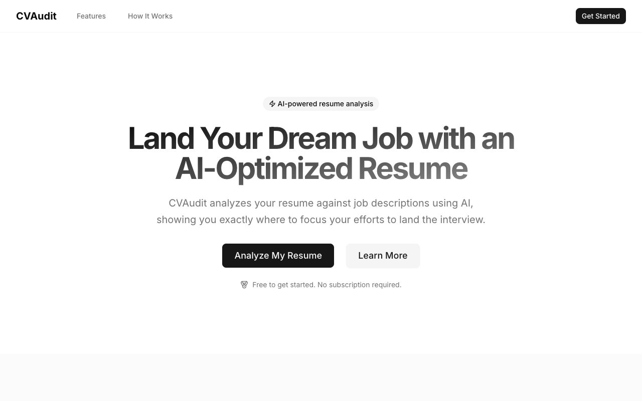 CVAudit - AI analysis of jobs and resume tailoring AI resume-analysis job-application