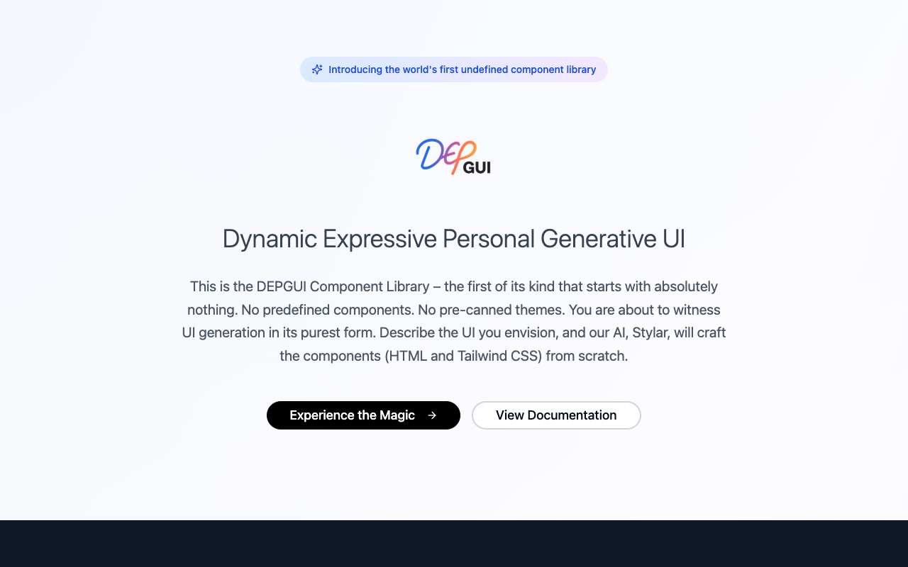 DEPGUI - A revolutionary component library for creating dynamic and expressive user interfaces from scratch UI component-library generative-design